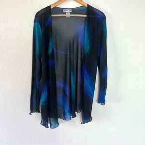 Simply Silk Tie Dye Sheer Cardigan Silk M
